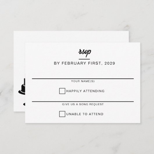 Cartons Réponse Gâteau mariage (Devant / Derrière)