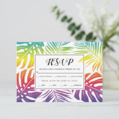 Cartons Réponse Gay, lesbienne mariage arc-en-ciel feuilles tropic (Debout devant)