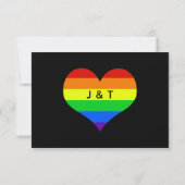 Cartons Réponse Gay pride arc-en-ciel Couple Photo Mariage rayé (Dos)