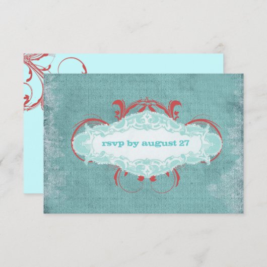 Cartons Réponse GC | Rouge turquoise "vieilli" | Doré (Devant / Derrière)