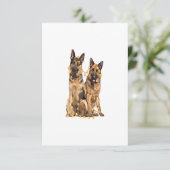 Cartons Réponse German Shepherd Lights Heart Christmas Santa Xmas (Debout devant)