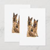 Cartons Réponse German Shepherd Lights Heart Christmas Santa Xmas (Devant / Derrière)
