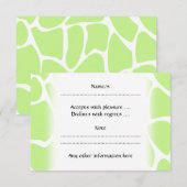 Cartons Réponse Girafe Print Pattern à Light Lime Green. (Devant / Derrière)
