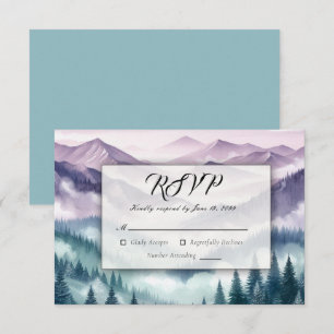 Cartons Réponse Givre de Lavande dans le Mariage de Brume Alpine