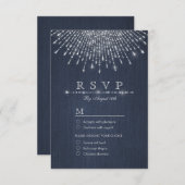 Cartons Réponse Glam argent parties scintillant déco mariage vinta (Devant / Derrière)