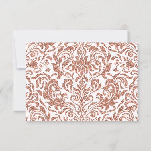 Cartons Réponse Glam Elegant Faux Rose Gold Parties scintillant Da (Dos)