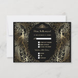 Cartons Réponse Glam Gold Art Déco Peacocks Mariage principal<br><div class="desc">Design unique avec un mélange de paons de style ancien et d'architecture moderne et audacieuse. Utilisez l'outil Personnaliser pour ajouter vos informations. Vous pouvez choisir la couleur arrière - plan et le nombre d'années,  aussi. Pour les articles correspondants,  visitez,  s'il vous plaît,  ma collection Glam Gold Art Déco Peacocks.</div>