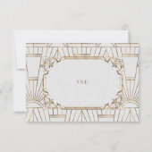 Cartons Réponse Glam Gold Great Gatsby White Art Déco Mariage des  (Dos)