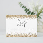 Cartons Réponse Glam Gold Parties scintillant QR Code Mariage de s (Debout devant)