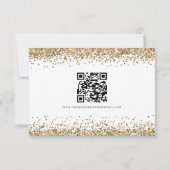 Cartons Réponse Glam Gold Parties scintillant QR Code Mariage de s (Dos)