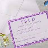 Cartons Réponse Glam Purple Élégante Étoile De David Bat mitzvah