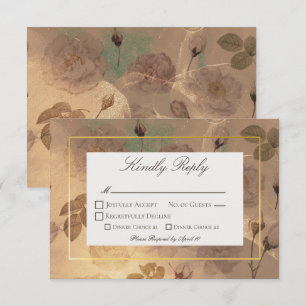 Cartons Réponse Glam Vintage Or Floral Moderne