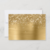 Cartons Réponse Glitter Gold Foil Elegant Calligraphy Wedding (Dos)