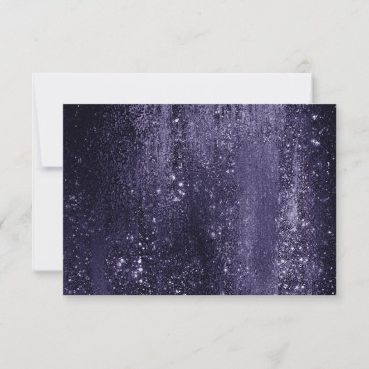 Cartons Réponse Glitzy Foil | Indigo Midnight Purple Faux Sparkle (Dos)