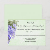 Cartons Réponse Glycine violette aquarelle (Devant / Derrière)
