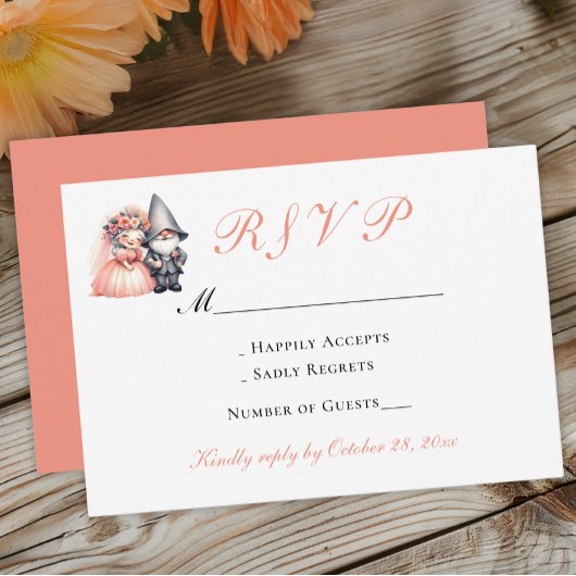 Cartons Réponse Gnome Whimsical Orange Woodland Mariage