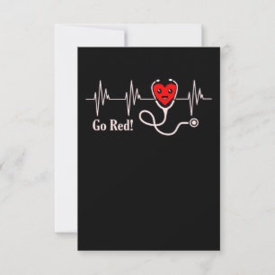 Cartons Réponse Go Red Heartbeat Heart Disease