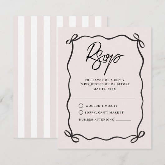 Cartons Réponse Going to the Chapel Coquette Bow Wedding (Devant / Derrière)