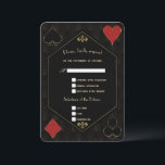 Cartons Réponse Gold Art Deco Gatsby Casino Vegas Poker Mariage<br><div class="desc">Unique Casino Royale et Great Gatsby conception de carte à thème. Il affiche un style art déco vintage, un Hollywood des années 20, une fausse farine de lis, des combinaisons de cartes à jouer. Utilisez l'outil Personnaliser pour ajouter vos informations. Pour plus d'informations, visitez s'il vous plaît, ma Collection de...</div>