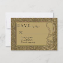 Gold Art Nouveau Élégant Mariage unique
