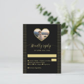 Cartons Réponse Gold & Black Polka Dot Personalized wedding (Debout devant)