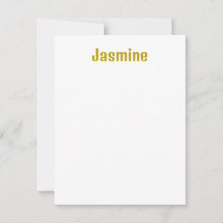Cartons Réponse Gold Color Calligraphy Nom professionnel