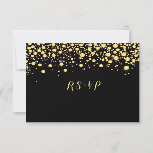 Cartons Réponse Gold Confetti sur Black, Custom, (Devant)