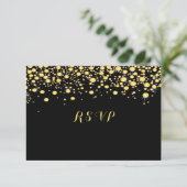 Cartons Réponse Gold Confetti sur Black, Custom, (Debout devant)