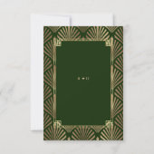 Cartons Réponse Gold Dark Green Art Déco Chanson Demande de Mariag (Dos)