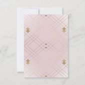 Cartons Réponse Gold Diamond rose Géométrique Mariage Gatsby (Dos)