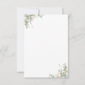 Cartons Réponse Gold Greenery et Eucalyptus Foliage Mariage (Dos)