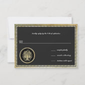Cartons Réponse Gold Metallic Swirl Tree Gold Bordure d'or Mariage (Devant)