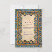 Cartons Réponse Gold Mosaic Islamic Wedding (Devant)