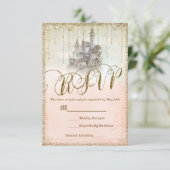 Cartons Réponse Gold Parties scintillant Storybook Castle Wedding  (Debout devant)