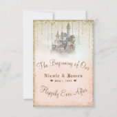 Cartons Réponse Gold Parties scintillant Storybook Castle Wedding  (Dos)