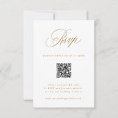 Cartons Réponse Gold Romantic Calligraphy Mariage QR Code (Devant)
