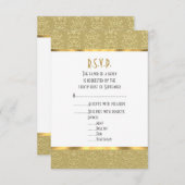 Cartons Réponse Gold vintage mariage damassé (Devant / Derrière)