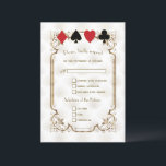 Cartons Réponse Gold White Art Deco Casino Vegas Poker Mariage<br><div class="desc">Elégant Casino Royale et Great Gatsby conception de cartes thématiques. Il affiche un style art déco vintage, un cadre en faux or hollywoodien des années 20, jouant aux cartes avec des bords dorés, sur un arrière - plan motif Art déco blanc doré. Sur le dos le même motif et les...</div>