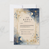 Cartons Réponse Golden Celestial Night Wedding (Devant)