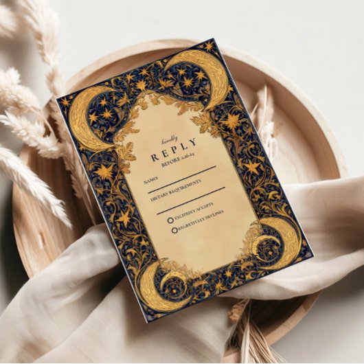 Cartons Réponse Golden Moonlit Baroque Wedding