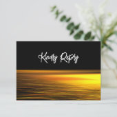 Cartons Réponse Golden Ocean, Elégant Mariage plage (Debout devant)