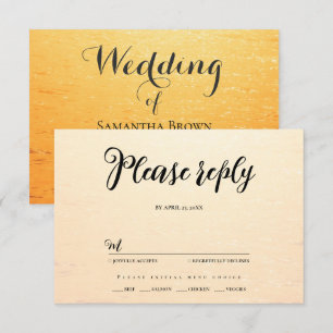 Cartons Réponse Golden orange vagues d'été mariage