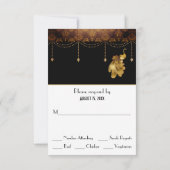 Cartons Réponse Golden Peacocks, ancien Mariage Art déco égyptien (Dos)