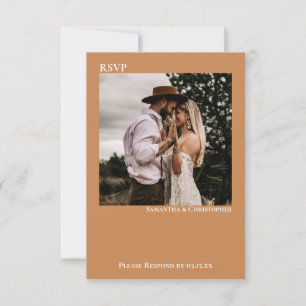 Cartons Réponse Golden Tan Simple Minimaliste Mariage photo