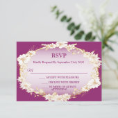 Cartons Réponse Golden White Floral Pink Geometric Rustic Wedding  (Debout devant)