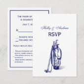 Cartons Réponse Golf Sac Golf Club Bleu (Devant / Derrière)