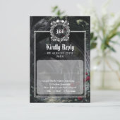 Cartons Réponse Gothic Ruins Roses Floral Monogram Wedding (Debout devant)