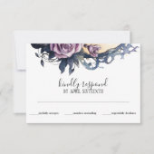 Cartons Réponse Gothique Boho Floral Raven & Mariage Rose (Devant)