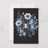 Cartons Réponse Gothique Dusty Blue Floral Spider Web Handfasting (Dos)