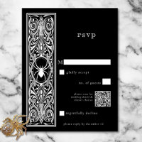 Gothique Éffrayant Spider noir blanc Mariage QR Co